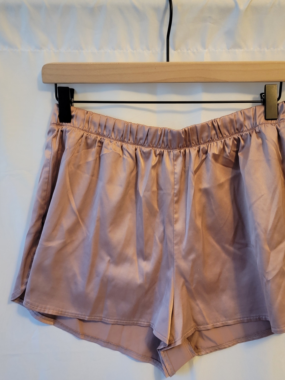 Express - Satin Elastic Waist Sleep Shorts - Blush